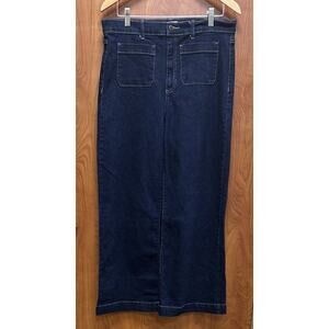 Sneak Peak Denim Jeans Women's 13/31W Wide Leg Dark Wash Square Pocket High Rise